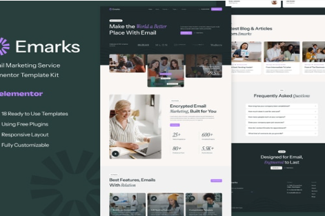 Emarks - Email Marketing Service Elementor Template Kit 1.0