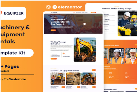 Equipzer - Machinery & Equipment Rentals Elementor Template Kit 1.0