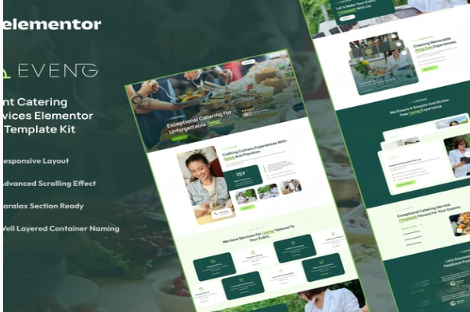 Eveng - Event Catering Services Elementor Pro Template Kit 1.0