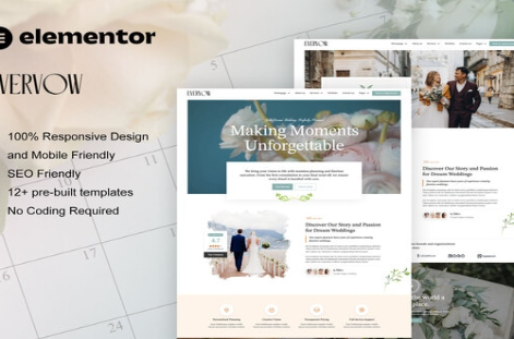 EverVow - Wedding & Event Planner Elementor Pro Template Kit 1.0