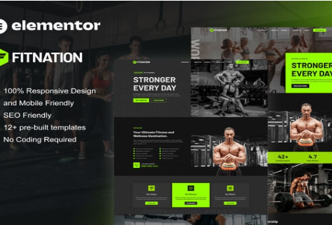 FitNation - Gym & Fitness Elementor Template Kit 1.0
