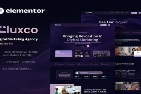 Fluxco - Digital Marketing Agency Elementor Template Kit 1.0