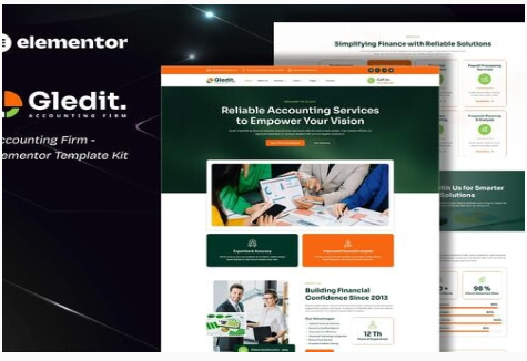 Gledit - Accounting Firm Elementor Template Kit 1.0