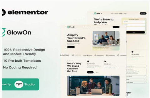 GlowOn - Digital Marketing Agencies, Modern Elementor Template Kit 1.0