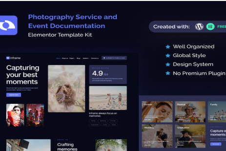 Inframe - Photography Service & Event Documentation Elementor Template Kit  1.0