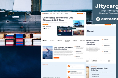 Jitycargo - Logistic Cargo & Transportation Elementor Pro Template Kit 1.0
