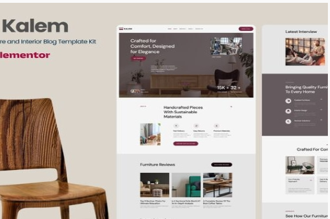 Kalem - Furniture & Interior Design Blog Elementor Template Kit 1.0