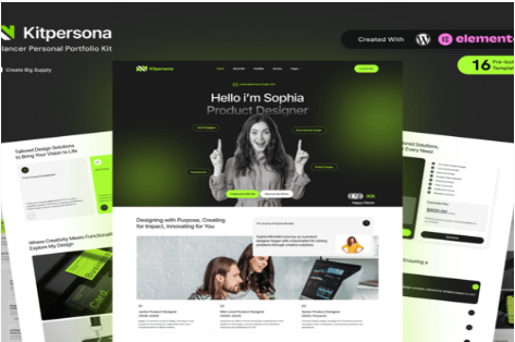 KitPersona - Freelancer Personal Portfolio Elementor Template Kit 1.0