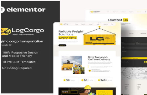 LogCargo - Logistic Cargo Transportation Elementor Template Kit1.0