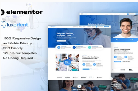 LuxeDent - Dentist & Dental Care Elementor Pro Template Kit 1.0