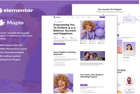 Maple - Wellness & Lifestyle Coaching Elementor Template Kit 1.0