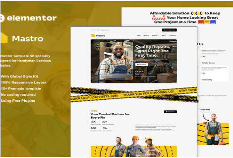 Mastro - Handyman Services Elementor Template Kit 1.0