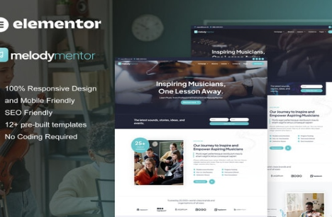 MelodyMentor - Music School & Courses Elementor Template Kit 1.0