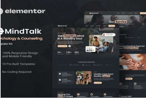 MindTalk - Psychology & Counseling Elementor Template Kit 1.0