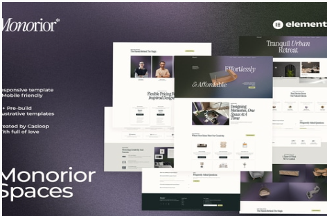 Monorior Space - Gradient Interior Elementor Template Kit 1.0