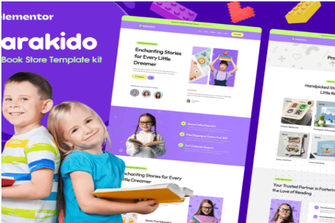 Narakido - Kids Bookstore Elementor Template Kit 1.0