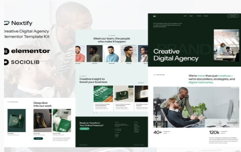 Nextify - Creative Digital Agency & Portfolio Elementor Template Kit 1.0
