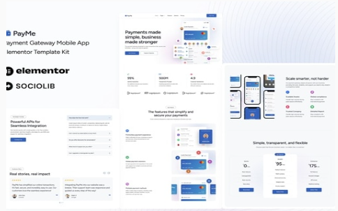 PayMe - Payment Gateway Mobile App Elementor Template Kit 1.0