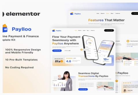 Paylloo - Online Payment & Finance Elementor Template Kit 1.0