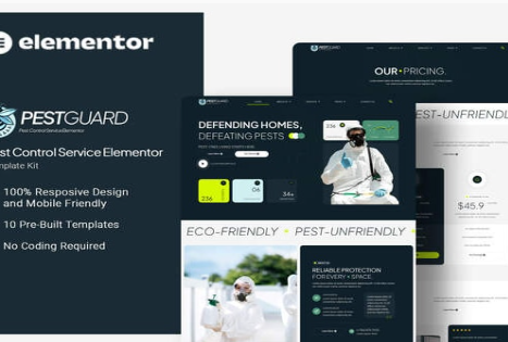 Pestguard - Pest Control Service Elementor Template Kit 1.0