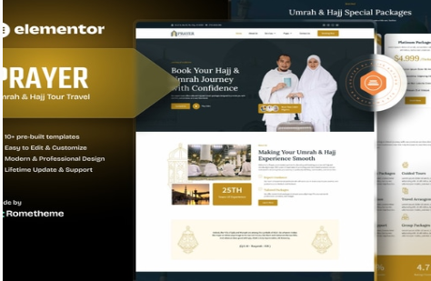 Prayer - Umrah & Hajj Tour Travel Elementor Template Kit 1.0