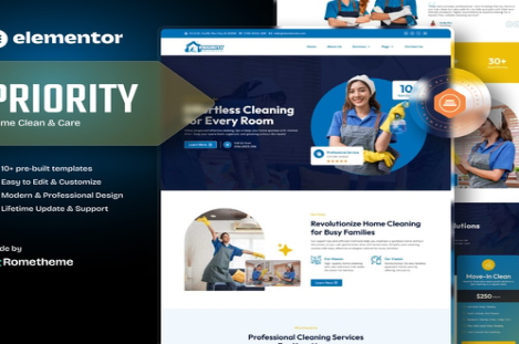 Priority - Home Clean and Care Elementor Template Kit 1.0