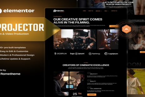 Projector - Film & Video Production Elementor Template Kit 1.0