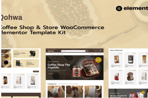 Qohwa - Coffee Shop & Store Ecommerce Elementor Pro Template Kit 1.0