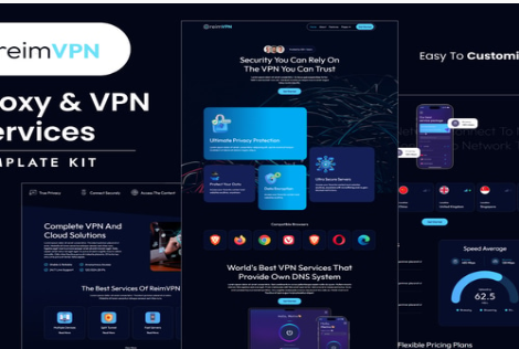 Reimvpn - Proxy & VPN Services Elementor Template Kit 1.0