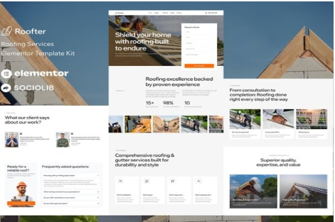 Roofter - Roofing Services Elementor Template Kit 1.0