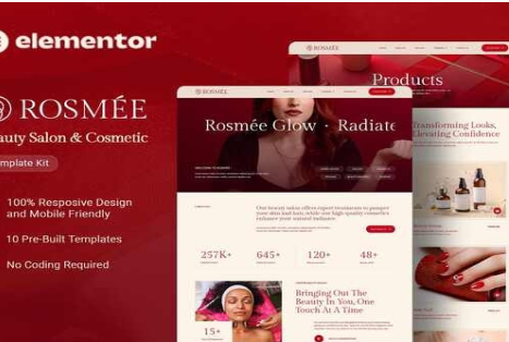 Rosmee - Beauty Salon & Cosmetic Elementor Tempate Kit 1.0
