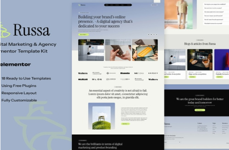 Russa - Digital Marketing & Agency Elementor Template Kit 1.0