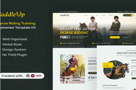 SaddleUp - Horse Riding Training Elementor Template Kit 1.0