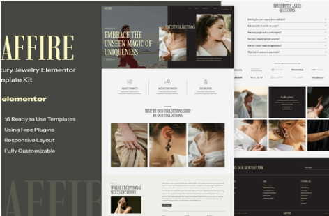 Saffire - Luxury Jewelry Elementor Template Kit 1.0