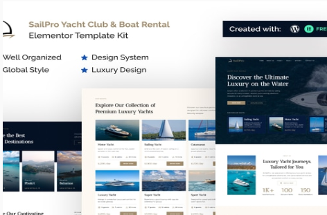 Sailpro - Yacht Club & Boat Rental Elementor Template Kit 1.0