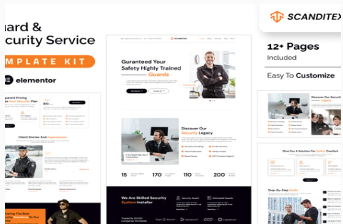Scanditex - Security Agency & Bodyguard Elementor Template Kit 1.0