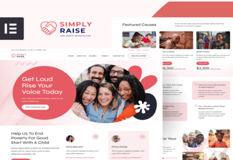 SimplyRise - Charity & Donation Elementor Template Kit 1.0