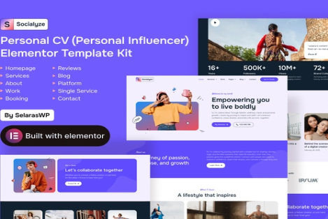 Socialyze - Personal CV Elementor Pro Template Kit 1.0