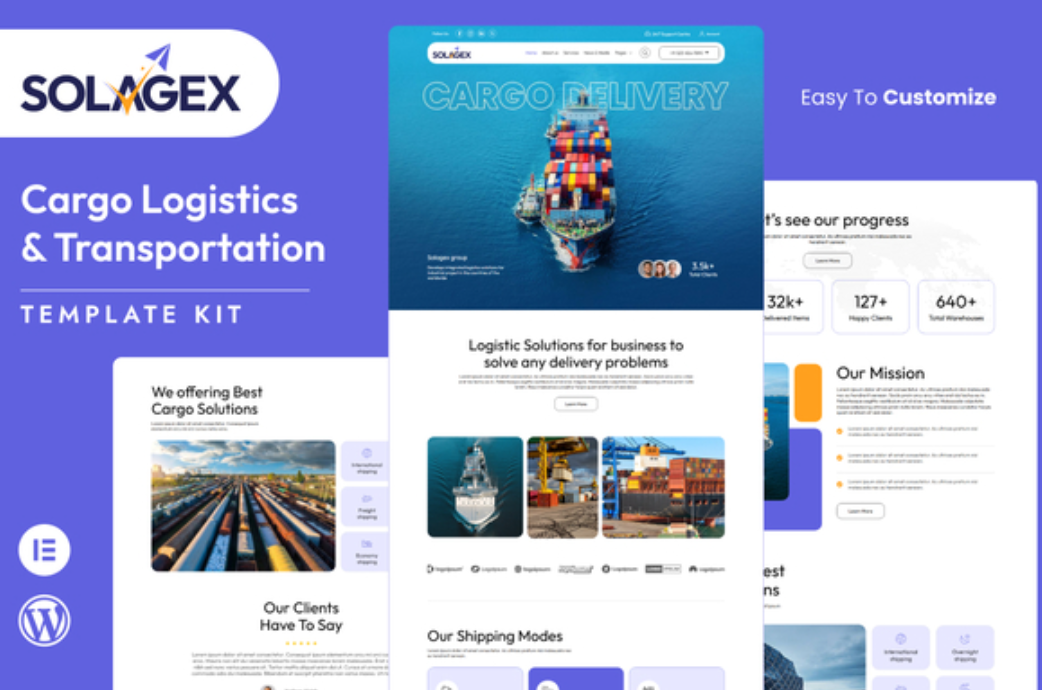 Solagex - Logistics & Transportation Elementor Template Kit 1.0