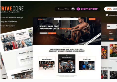 StriveCore - Fitness & Gym Elementor Template Kit1.0