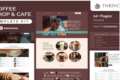 Thrivce – Coffee Shop & Cafe Elementor Template Kit 1.0