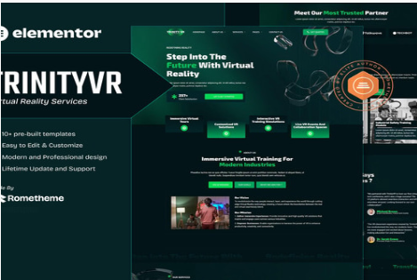 TrinityVR - Virtual Reality Services Elementor Template Kit 1.0