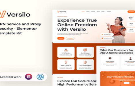 Versilo - VPN Service & Proxy Security Elementor Template Kit 1.0