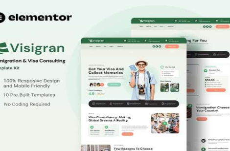Visigran - Immigration & Visa Consulting Elementor Template Kit 1.0