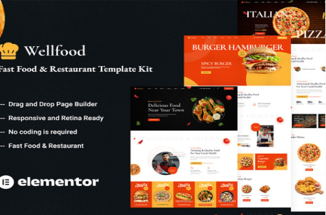 Wellfood - Fast Food & Restaurant Elementor Pro Template Kit 1.0