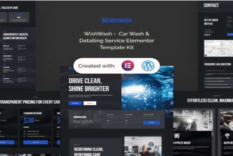 WishWash -  Car Wash & Detailing Service Elementor Template Kit 1.0