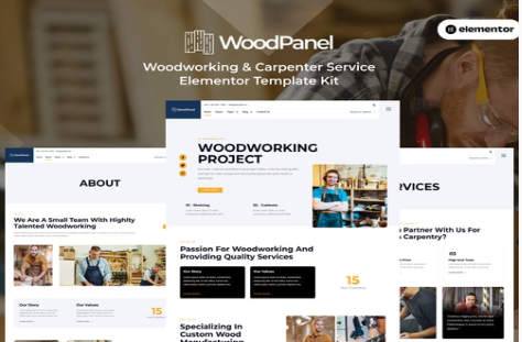 Woodpanel - Woodworking & Carpenter Service Elementor Pro Template Kit 1.0