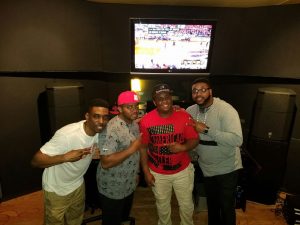 [L-R] Gerald Jones, A&R Director at Mixed Bag Entertainment, Blac Elvis, GRAMMY winning producer, Joshua Rogers and Dwight Gavin, Joshua Rogers' Manager 