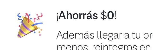 🎉 ¡Ahorrás $0!
